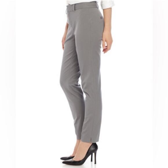NWT Crown & Ivy Cary Bi Stretch Fly Front Pants Grey SHORT - Picture 1 of 8